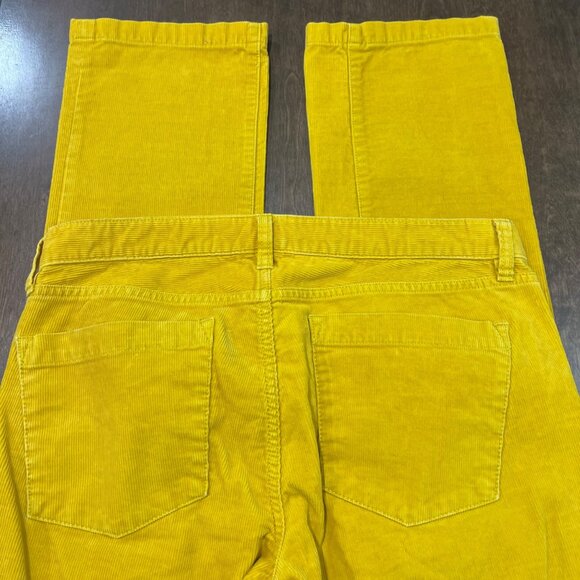 J. Crew Outlet Matchstick Pants Women's Size 29R Cotton Yellow Gold Corduroy - Picture 9 of 11